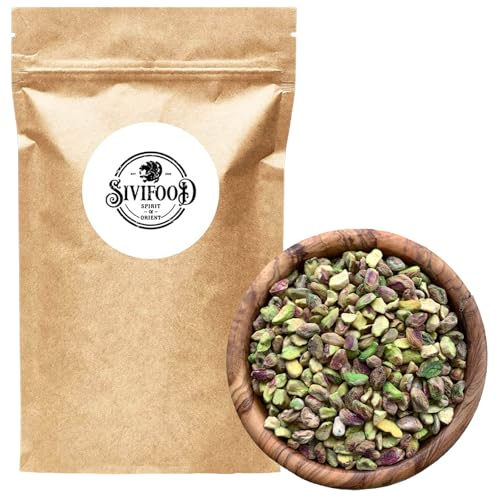 SIVIFOOD halbierte Pistazienkerne 250g - Pistazien Snack grün naturbelassen halbiert ungesalzen unbehandelt zum Backen in Premium Qualität vegan Topping für Baklava Kuchen Eis pistachio kernels von SIVIFOOD SPIRIT - Of - ORIENT