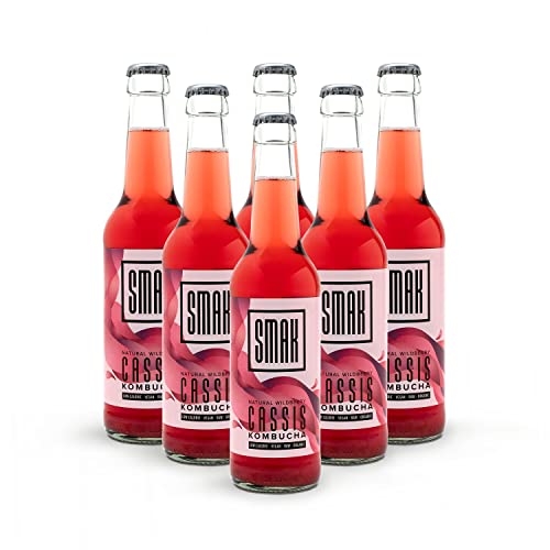 SMAK® Premium Kombucha, 3 Geschmacksrichtungen - (6er, 12er, Mix mit je 330 ml), nicht zu süß, vegan und kalorienarm, fermentiert, unpasteurisiert und glutenfrei in Glasflasche von SMAK