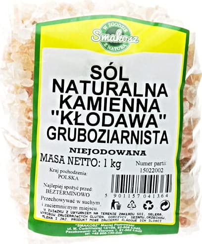 Natürliches rosa Klawska Salz KŁODAWA grob, nicht jodiert 1kg SMAKOSZ von SMAKOSZ