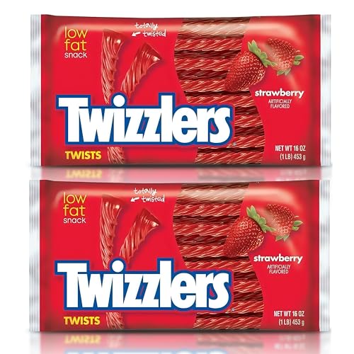 Twizzlers Strawberry Twists, Genießen Sie den Geschmack mit Erdbeer-Twists, 16 oz / 453 g, 2er-Pack von SMART BUNDLES