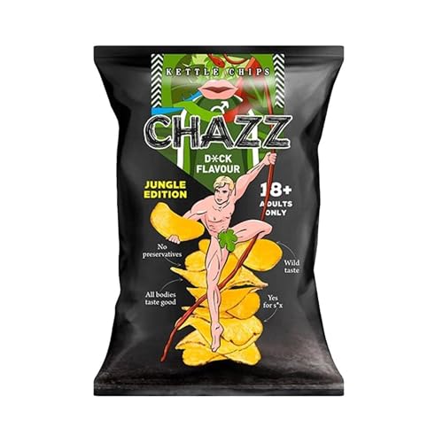 CHAZZ Witzige Knabberartikel & Geschenke - Limited Editions "Pussy" und "Dick" Flavour Geschmack Gourmet Kartoffelchips - Lustige Geschenke für Männer und Frauen (Dick) von Dave's American Food