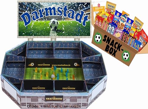 FUSSBALL - SNACKADIUM Fußball Snackstadion XXL inklusive SNACK-BOX. DEIN VEREIN - DEINE FARBEN - DEINE LEIDENSCHAFT- Einzigartiges Geschenk für Fußballfans, Stadionfeeling Zuhause (Darmstadt) von SNACKADIUM