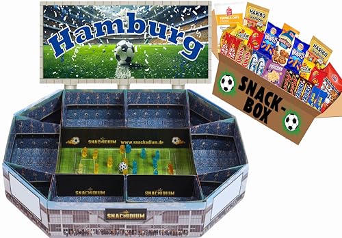 FUSSBALL - SNACKADIUM Fußball Snackstadion XXL inklusive SNACK-BOX. DEIN VEREIN - DEINE FARBEN - DEINE LEIDENSCHAFT- Einzigartiges Geschenk für Fußballfans, Stadionfeeling Zuhause (Hamburg) von SNACKADIUM