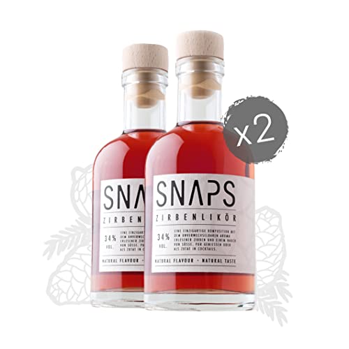 SNAPS Zirbenlikör | 34% | handcrafted in Tirol | Österreich | Premium Zirbenschnaps (2x200 ml) von Sattie