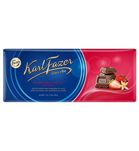 Fazer Karl Fazer Strawberry and vanilla in milk Schokolade 19 Riegel of 190g SÖPÖSÖPÖ pack (SOPOSOPO) von SÖPÖSÖPÖ