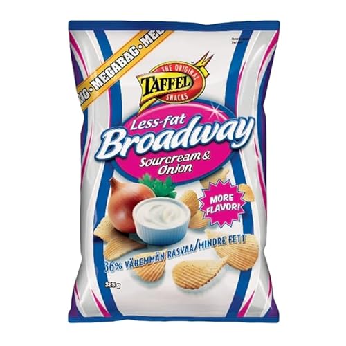 Taffel Broadway less fat sour cream & onion flavored chips 10 Packs of 325g 115oz von SÖPÖSÖPÖ