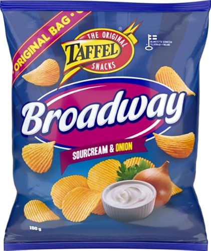 Taffel Broadway sour cream & onion flavored chips 1 Pack of 150g 5.3oz von SÖPÖSÖPÖ