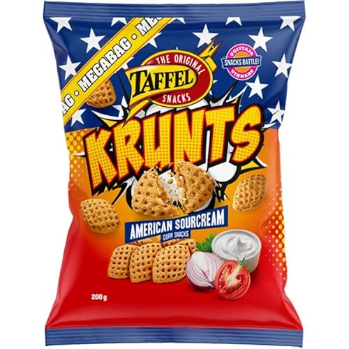 Taffel Krunts American sour cream flavored corn chips 1 Pack of 200g 7.1oz von SÖPÖSÖPÖ