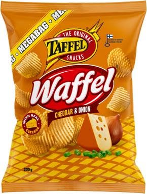 Taffel Waffel cheddar & onion flavored chips 1 Pack of 305g 10.8oz von SÖPÖSÖPÖ