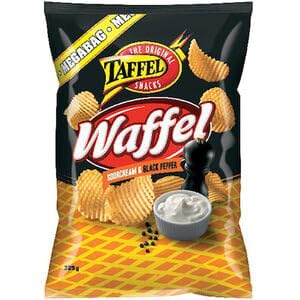 Taffel Waffel sour cream & black pepper flavored chips 1 Pack of 325g 11.5oz von SÖPÖSÖPÖ