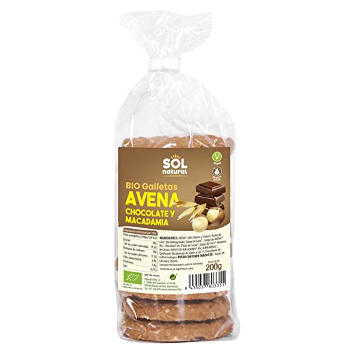 Haferkekse mit Schokolade und Macadamia Bio 200 G von SOLNATURAL