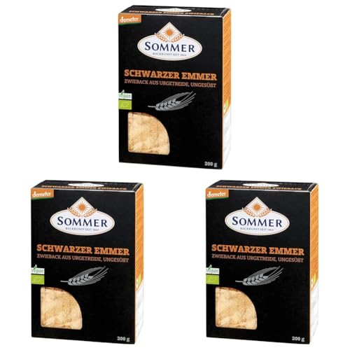 SOMMER CABLE Schwarzer Emmer Zwieback, 200 g (Packung mit 3) von SOMMER CABLE