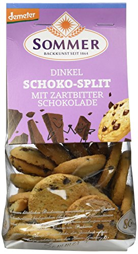 Sommer Dinkel Schoko-Split mit Zartbitterschokolade demeter, 6er Pack (6 x 150 g) von Sommer