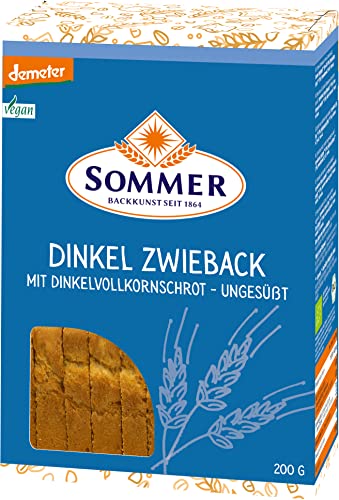 Sommer & Co. Bio Demeter Dinkel-Zwieback, ungesüßt, vegan (2 x 200 gr) von SOMMER CABLE