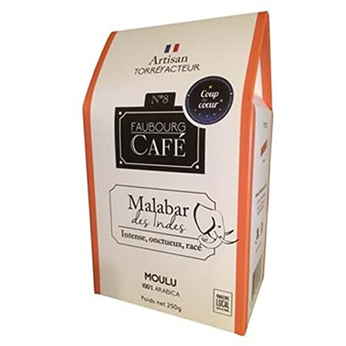 6 Stück *** FAUBOURG CAFE Kaffeebohnen Malabar aus Indien 100% Arabica 250 g *** im Kartonformat von 6 Stück *** von SONDEY