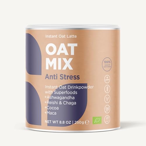 OAT MIX Anti Stress | Haferdrink-Superfood mit Reishi, Chaga & Ashwagandha | Unterstützt Entspannung & Stressabbau | Vegan & ohne Zusatzstoffe von SOOPER FOOD