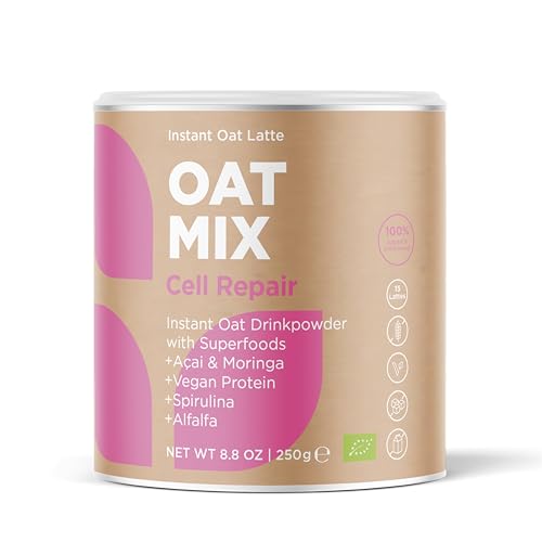 OAT MIX Cell Repair | Bio Haferdrink mit pflanzlichem Protein | Nährstoffreiche Superfood | Für Muskelregeneration & Sättigung | Vegan, glutenfrei & ohne Zusatzstoffe | 250g von SOOPER FOOD