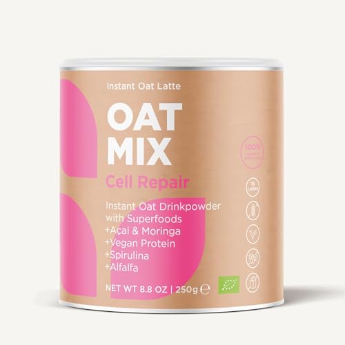 OAT MIX Cell Repair | Haferdrink-Superfood mit veganen Proteinen & grünen Superfoods | Unterstützt die Zellregeneration | Vegan & ohne Zusatzstoffe von SOOPER FOOD