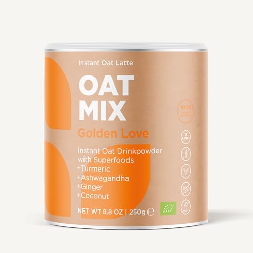 OAT MIX Golden Love | Haferdrink-Superfood mit Kurkuma, Ingwer & Ashwagandha | Unterstützt Entspannung & Schlaf | Vegan & ohne Zusatzstoffe von SOOPER FOOD