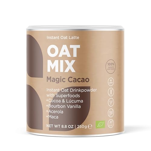 OAT MIX Magic Cacao | Bio Haferdrink mit Rohkakao, Maca & Bourbon Vanille | Enthält Vitamin C aus Acerola | Natürlicher Schokogenuss ohne Zuckerzusatz | Vegan, glutenfrei & ohne Zusatzstoffe | 250g von SOOPER FOOD