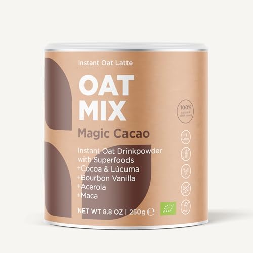 OAT MIX Magic Cacao | Haferdrink-Superfood mit Rohkakao, Maca & Bourbon-Vanille | Natürlicher Schokoladengenuss ohne Zuckerzusatz | Vegan & ohne Zusatzstoffe von SOOPER FOOD