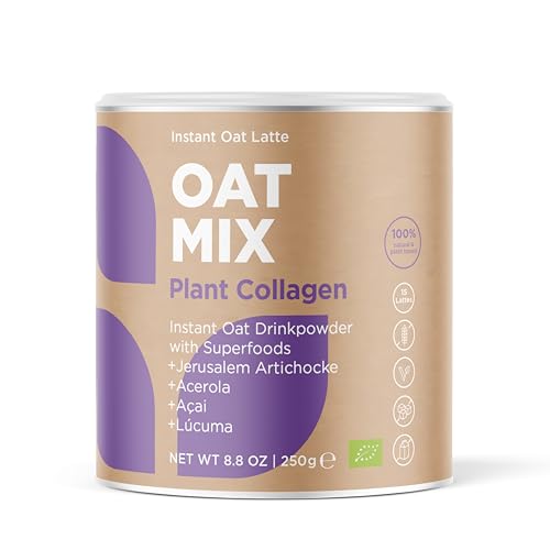 OAT MIX Plant Collagen | Bio Haferdrink mit Lúcuma, Acerola & Açai | Veganer Kollagen-Booster | Stimuliert die körpereigene Kollagenproduktion | Vegan, glutenfrei & ohne Zusatzstoffe | 250g von SOOPER FOOD