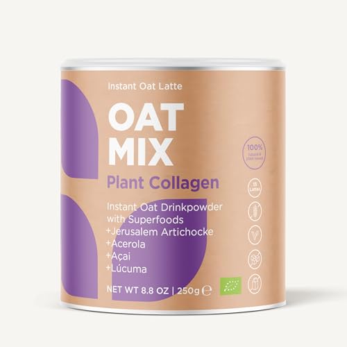 OAT MIX Plant Collagen | Haferdrink-Superfood zur Unterstützung der körpereigenen Kollagenbildung | Mit pflanzlichen Proteinen & Superfoods | Vegan & ohne Zusatzstoffe von SOOPER FOOD