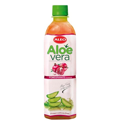 ALEO 0.5L Premium Pomegranate Aloe Vera Drink - Natural, No Preservatives, No Artificial Colors Superior Taste Award 2025 von SORINA