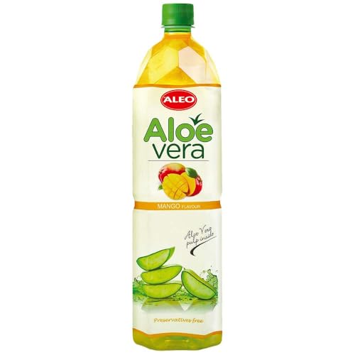 ALEO 1.5L Premium Mango Aloe Vera Drink - Natural, No Preservatives, No Artificial Colors Superior Taste Award 2025 von SORINA