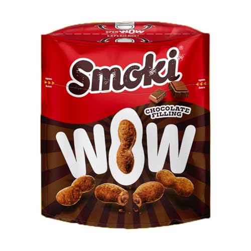 24 PCS Smoki WOW Schokolade – Unwiderstehliche Milchschokolade mit Erdnuss- & Maisgrießfüllung, 35% Kakao (SMOKI WOW Chocolate 70g (Pack of 24)) von SORINA