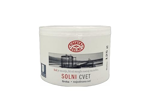 Solni Cvet - Salzblume 250 g (geschützte Ursprungsbezeichnung) - Rein organisches und unraffiniertes Meersalz - Gut zum Kochen und Speisesalz (26 Unzen) (6) (125 G, 1 PC) von SORINA