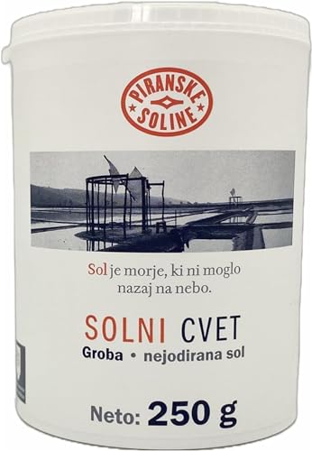 Solni Cvet - Salzblume 250 g (geschützte Ursprungsbezeichnung) - Rein organisches und unraffiniertes Meersalz - Gut zum Kochen und Speisesalz (26 Unzen) (12) von SORINA