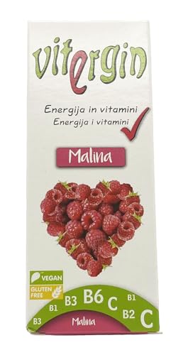 VITERGIN Vitamin-Bonbons - Waldfrucht, Zitrone, Orange, Himbeere, Erdbeere. Köstliche Fruchtaromen in 20 süßen Bonbons für einen gesunden Schub. (Vitergin - respberry - 12 pack) von SORINA