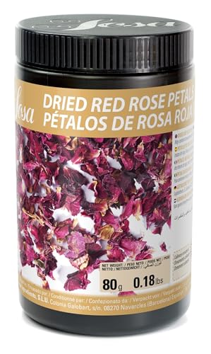 SOSA Getrocknete Blütenblätter aus roter Rose - kulinarisches Ornament - Dose 80 g von SOSA