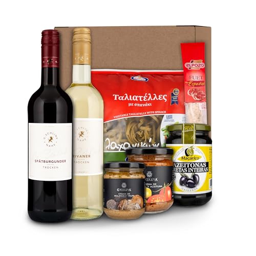 Gourmet Geschenksets | Premium Delikatessen rund um die Welt | Rotwein & Snacks Sets | für Männer und Frauen, Geburtstag, besonderer Anlass, Geschenkset für Erwachsene von SPARSANDO