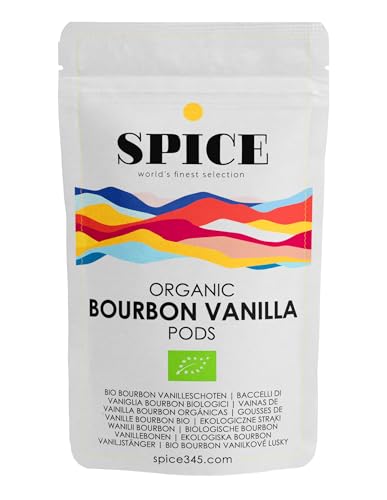 SPICE Bio Bourbon Vanilleschoten, 10 Stück 12-13cm aus Madagaskar, aromatische Vanille Schoten aus kontrolliert-biologischem Anbau, frische Ernte von SPICE 345 world's finest selection