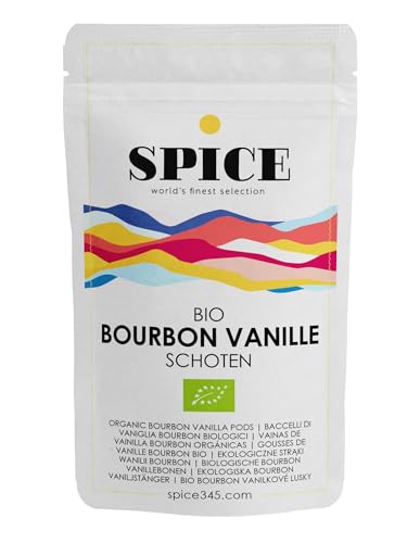 SPICE Bio Bourbon Vanilleschoten, 10 Stück 12-13cm aus Madagaskar, aromatische Vanille Schoten aus kontrolliert-biologischem Anbau, frische Ernte von SPICE 345 world's finest selection