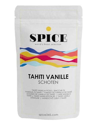 SPICE Echte Tahiti Vanilleschoten, 2 Stück á 14-16cm, Vanille Schoten aus Französisch-Polynesien, die exklusivste Vanilleschote für Feinschmecker von SPICE 345 world's finest selection