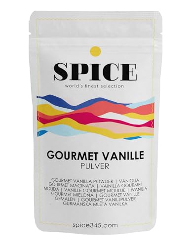 SPICE Gourmet Vanillepulver 25g, Inhalt: 60% Bourbonvanille & 40% Vanille Tahitiensis, hochwertiges Vanille Pulver (gemahlene Vanilleschoten), Herkunft: Madagaskar & Papua-Neuguinea von SPICE 345 world's finest selection