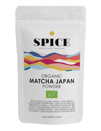 Spice BIO Matcha Pulver Japan, 100g Matchapulver, organic green tea powder. Grünteepulver ideal für Smoothies, Shakes oder zum backen von SPICE 345 world's finest selection