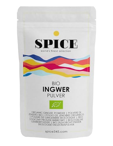 Spice Bio Ingwer Pulver 1 KG, hochwertiges Ingwerpulver aus biologischem Anbau von der Ingwerwurzel. Ingwertee von SPICE 345 world's finest selection