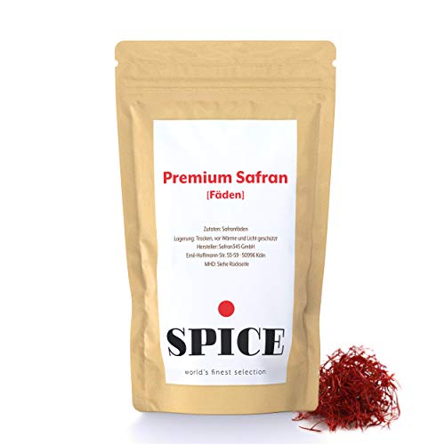 Spice Premium Safran Negin Fäden, 10 Gramm - echte Safranfäden, hochwertiges Safrangewürz für besondere Rezepte, ohne Zusatzstoffe & in höchster Qualität von SPICE 345 world's finest selection