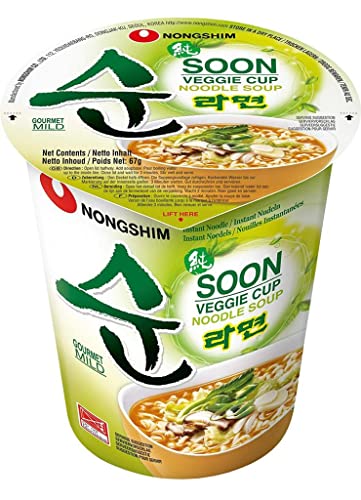 SPICEHUB NONGSHIM Instant Cup Noodle Soon Veggie, 67 g, 12 Stück von SPICEHUB