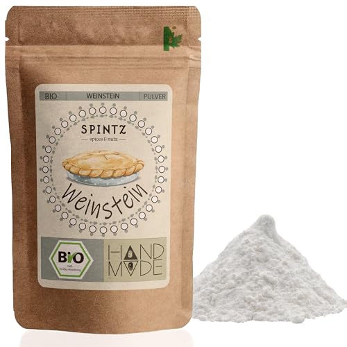SPINTZ Bio Weinstein Backpulver 250g | Natürliches Bio Backpulver mit Weisteinsäure | Baking Powder | Cream of Tartar Pulver im CO² neutralen wieder verschließbaren Doypack von SPINTZ