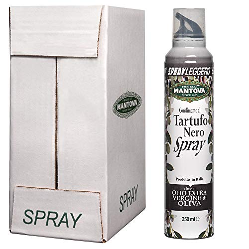 SPRAYLEGGERO Natives Olivenöl Extra Aromatisiert mit Schwarzem Trüffel 6X250 ml - durch die Praktische Sprühflasche Können Sie bis zu 90% des Öls Einsparen von SPRAYLEGGERO