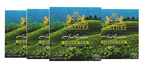 100 % reiner Bio-Lockertee | Grüntee-Blätter | Natürlicher Tee reich an Antioxidan | (Grüner Teebeutel, Multipack mit 4 x 50 Teebeuteln) von SRILUXE