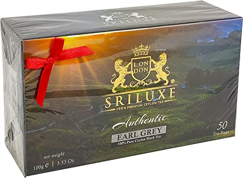 SRILUXE - Hochwertige Ceylon Earl Grey Teebeutel feinster schwarzer Tee | 100% natürlich (Earl Grey, 50) von SRILUXE