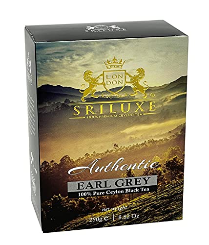 SRILUXE - Premium Quality Ceylon Earl Grey Tea Loose Leaf Sri Lankan Luxury Tea Exquisite Taste and Aroma Freshly Harvested Direct from Plantation Side (250g) von SRILUXE