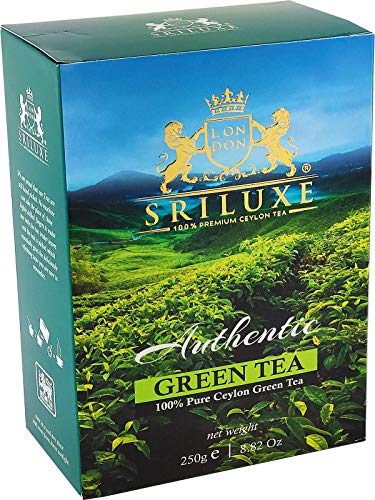 SRILUXE - Premium Quality Ceylon Green Tea Loose Leaf Tea Exquisite Taste and Aroma | Best Green Tea | Brew Hot Tea, Iced Tea or Kombucha Tea (250g Loose Tea, Green) von SRILUXE