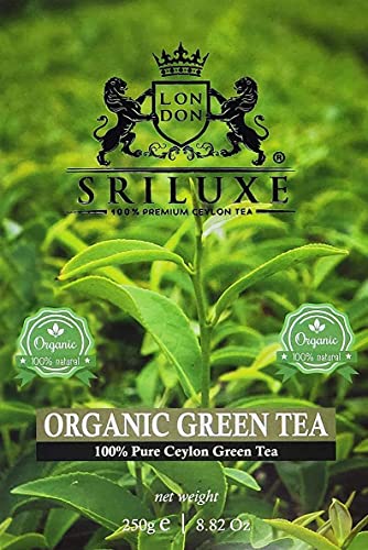 SRILUXE - Premium Quality Loose Leaf Green Tea Weight Loss Tea 100% Natural Freshly Harvested Direct from Plantation Side, World's Finest Green Tea Long Leaf Grade (250g, Organic Green) von SRILUXE